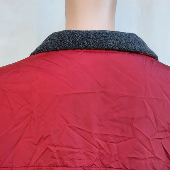 NY&Co Women's Puffer Vest Reversible Large Red Grey Zip up Soft Outdoor Warm - Picture 7 of 12